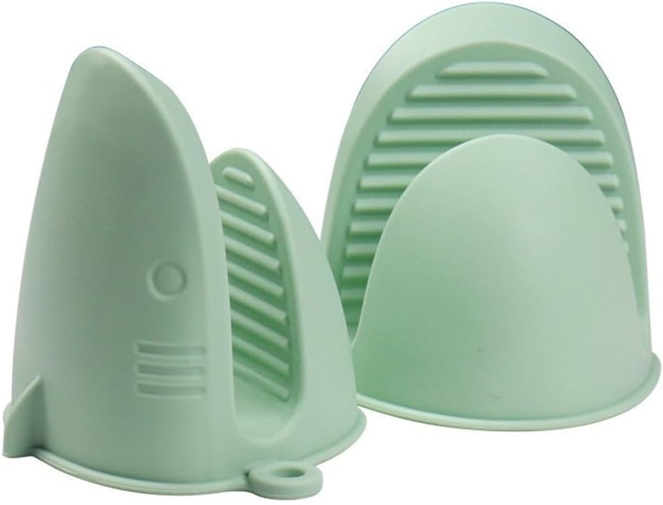 Oven Mitts，Mini Oven Gloves Silicone Heat Resistant Cooking Pinch Mitts Potholder for Air Fryer Kitchen Cooking & Baking (Grey)