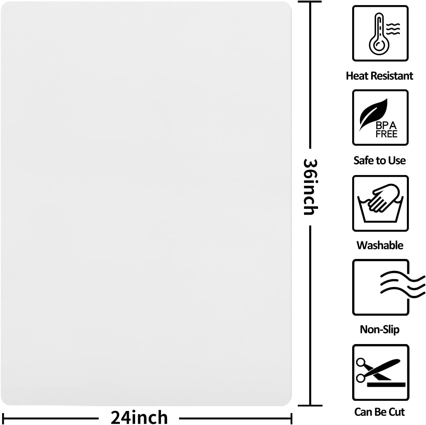 Silicone Mat Heat Resistant Mats for Countertop, Large Silicone Mats for Crafts Kitchen Counter Workbench Table protector, Size 36x24 inches Thick 2mm,Rolled Package,Light Blue