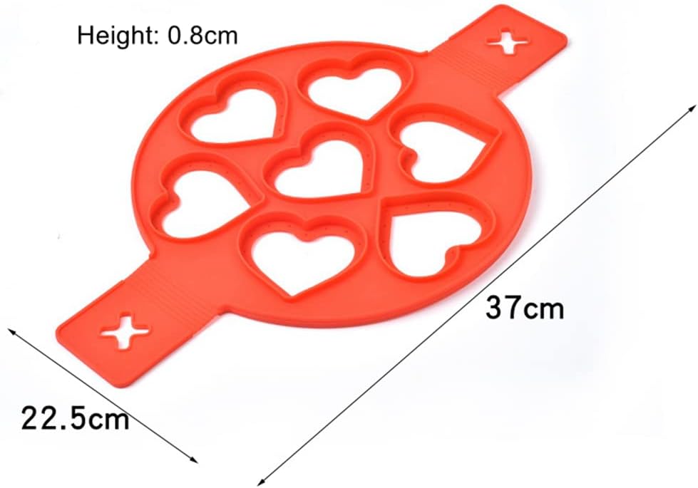 Nonstick Pancake Molds Ring Silicone Fried Egg Mould Reusable Pancake Maker Egg Ring Kitchen Cooking Baking Tools (Round Shape)