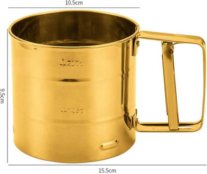 Stainless Steel Fine Mesh Sieve Flour Sifter Golden Flour Cup Sifter