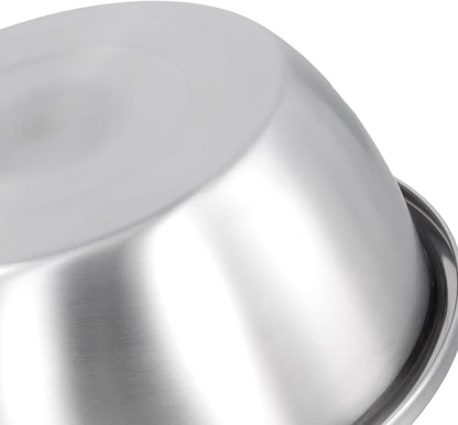 4 PCS 5QT Stainless Steel Colander Set with Mixing Bowls, Multi-Use Kitchen Strainer for Washing Vegetables Fruits Rice, Dishwasher Safe