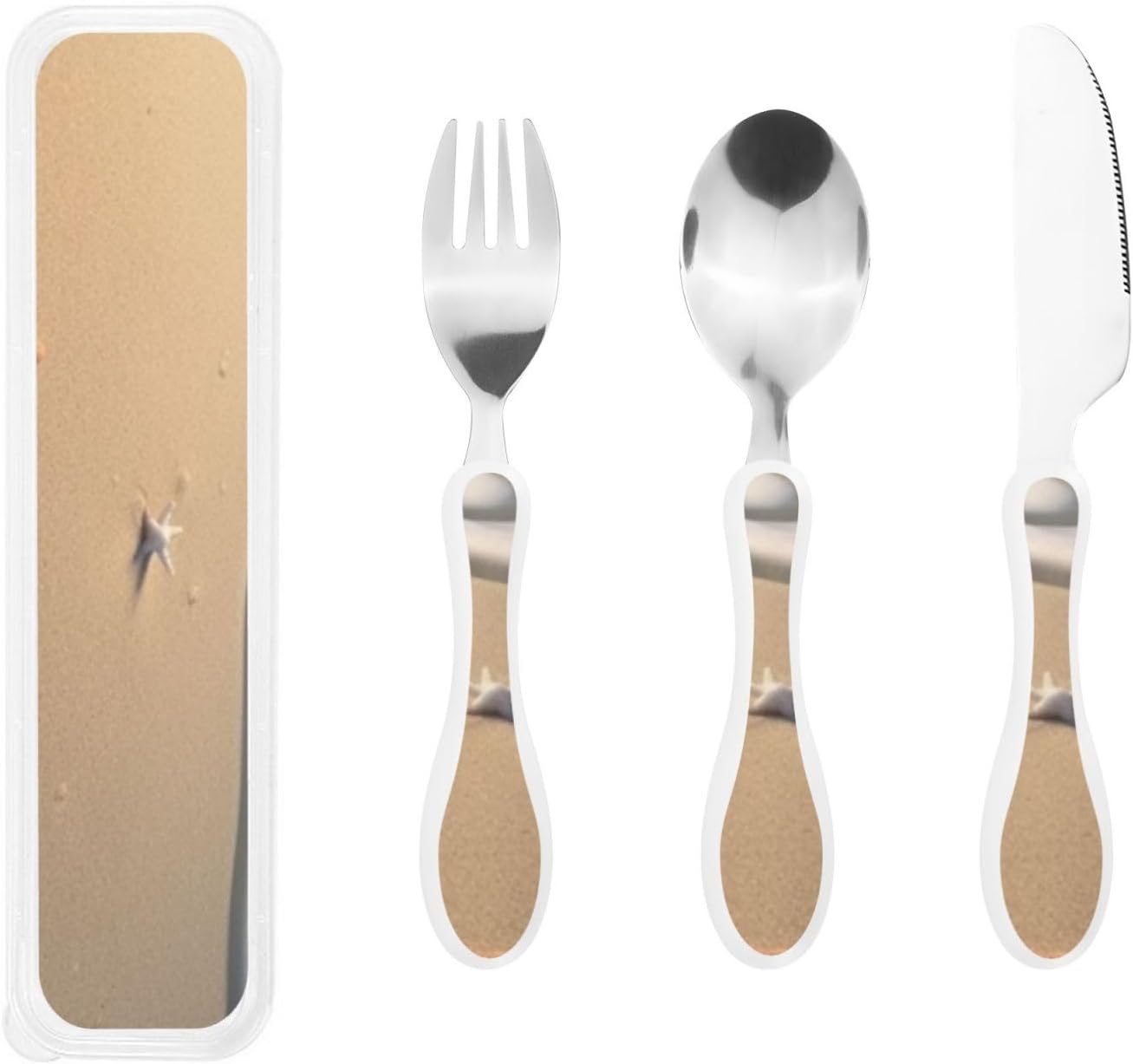 3-Piece Kids Silverware Set With Storage Case, Stainless Steel Reusable Children Safe Knife Spoon Fork Set Yellow Sunflowers Children Flatware Set For Kids Lunch Box