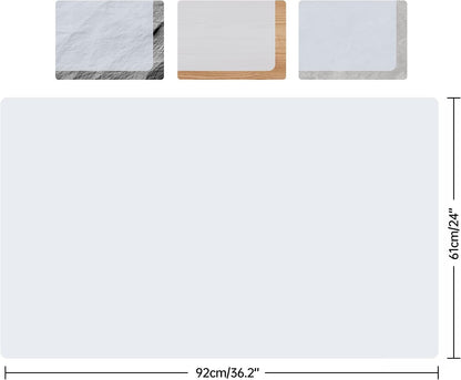 Extra Large Non-Slip Silicone Mat, 32.3x24 Inch Cut-to-Fit Counter Protector,Heat & Waterproof Drawer Liner, Food Grade Durable Desk Mat, 1.2mm Thick Gray