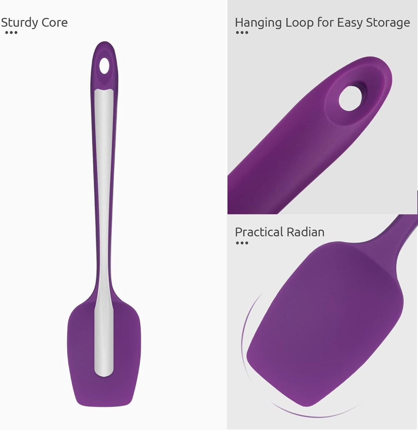 Heat Resistant Silicone Spatula Set: U-Taste 600ºF High Temp Seamless Food Grade Utensil, Flexible Rubber Silicon Kitchen Cooking Mixing Baking Scraper for Nonstick Cookware Set of 4 (Aqua Sky)