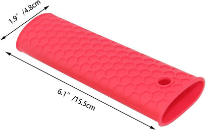 Silicone Heat Resistant Hot Handle Holder - 4Pcs Mixed Color Rubber Pot Handle Sleeve for Cast Iron Pans, Frying Pans & Griddles