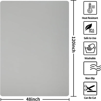 Silicone Mat Heat Resistant Mats for Countertop, Large Silicone Mats for Crafts Kitchen Counter Workbench Table protector, Size 36x24 inches Thick 2mm,Rolled Package,Light Blue