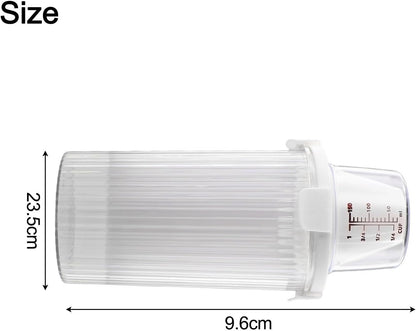 Food Cereal Storage Container With Pour Spout And Measuring Cup, Airtight Plastic Rice Dispenser For Pantry, Grains(Small+Medium+Large)