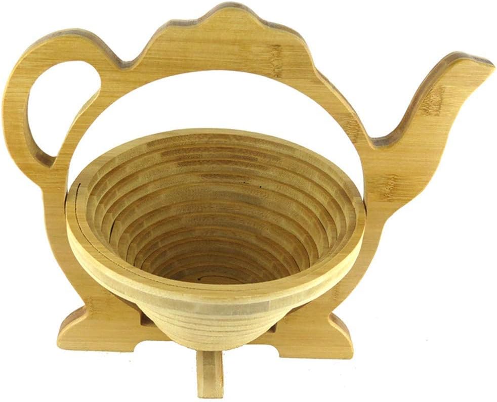 MYOSOTIS Foldable Fruit Basket Collapsible Bamboo Fruit and Veggie Basket Fruit Bowl Holder and Dried Fruit Basket For Holiday Party (Duck)