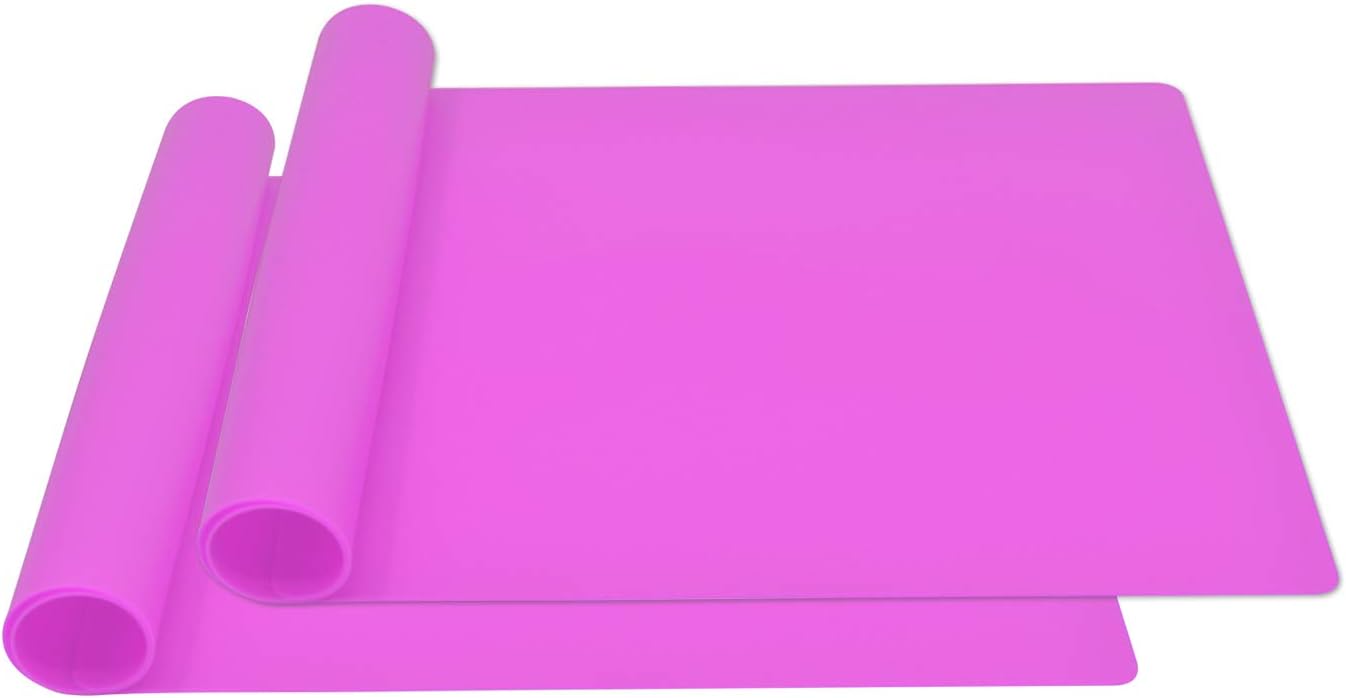 Silicone Placemats, Food-Grade Non-Slip Waterproof, Dining, Stain Resistant, Countertop Protector, Kitchen Counter Mat, Heat Resistant, Baking mat Dishwasher Safe (23.6"×15.7"-1pack, Black)