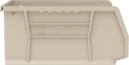 Akro-Mils 30235 AkroBins Plastic Storage Bins, Space-Saving Stackable Bins for Garage, Pantry, Craft Organization, 11" x 11" x 5", Clear, 6-Pack