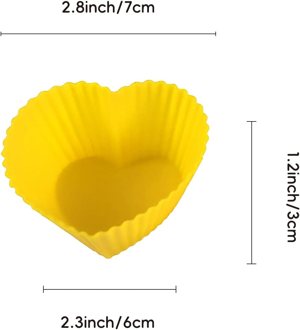 12 PCS Multicolored Silicone Cupcake Baking Cups, Reusable Muffin Liners Easy Clean Non-Stick Cupcakes for Party, Gift (Round)