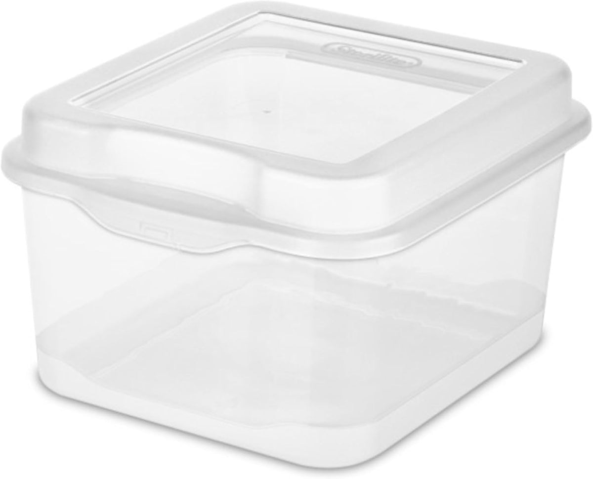 Sterilite 12-Pack FlipTop Stackable Rectangular Storage Bin with Hinging Lid, Clear