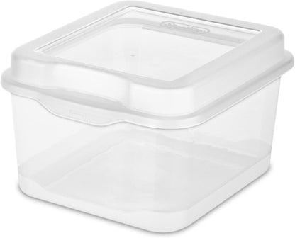 Sterilite 12-Pack FlipTop Stackable Rectangular Storage Bin with Hinging Lid, Clear