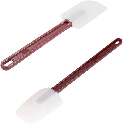 High Heat Resistant Silicone Scraper Spoon Commercial Spatula for Cooking, Rubber Spatula Set of 2 (9.5'')