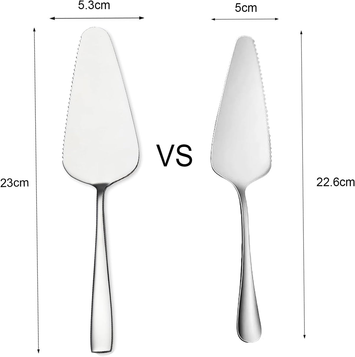 Cake Pie Servers, 9.06" Stainless Steel Wedding Cake Cutter with Serrated Edges, Pie Spatula Pizza Pastry Server Set of 2, Square Handle Cake Cutting Set for Wedding Brithday Party and Events