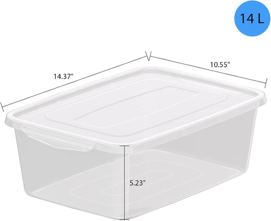 14 L Dough Proofing Container with Lid, 4-Pack Dough Rising Box