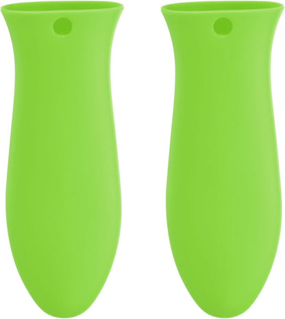 uxcell 2pcs Silicone Hot Handle Holders, Cast Iron Skillet Handle Covers Silicone Pan Handle Sleeve for Frying Pans Griddles Cookware Handles, Orange