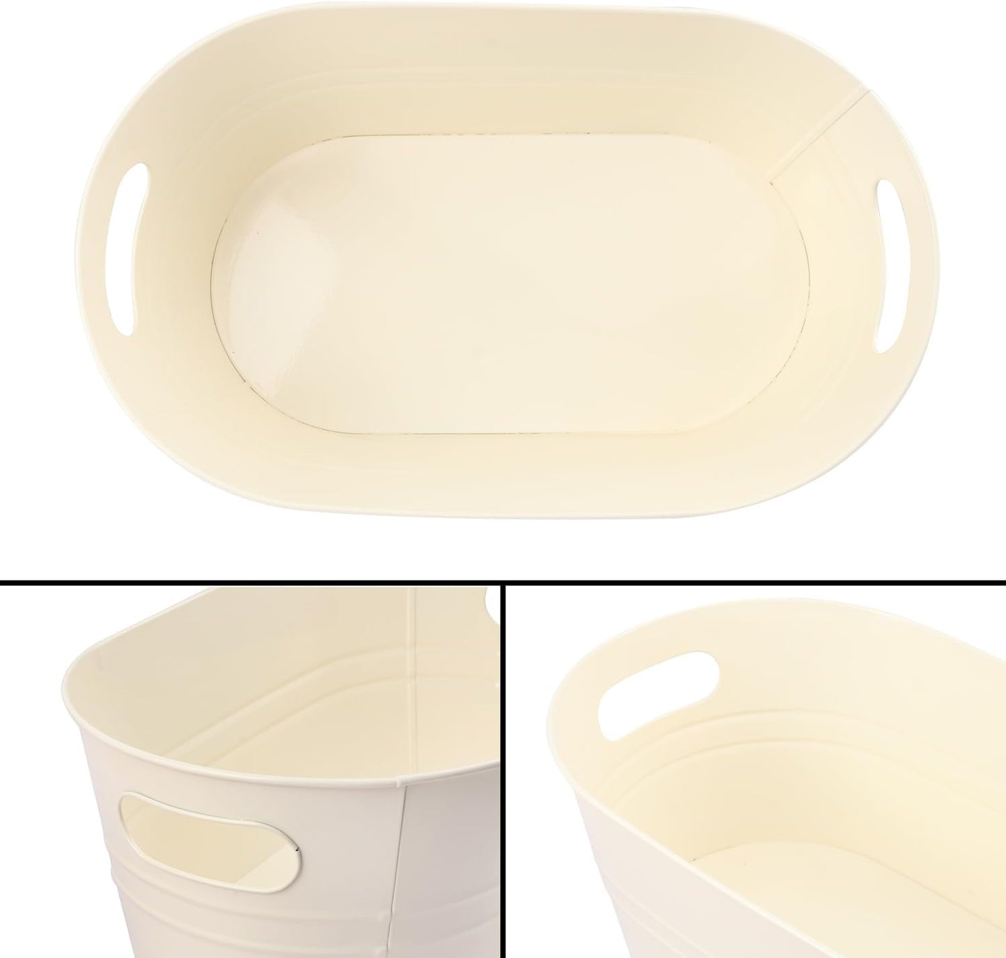 3 PCS 15.3 x 9 x 6 inches Black Metal Galvanized Tub with Handles, 3 Gallon Galvanized Beverage Tubs for Parties, Large Metal Drink Ice Buckets for Beer, Wine, Cocktails & Outdoor Events