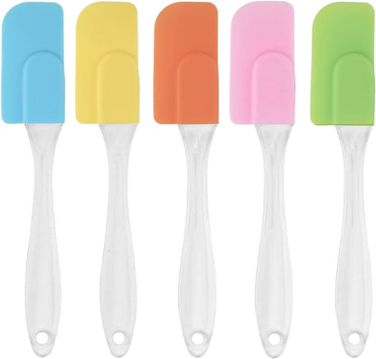 4 PCS Silicone Spatula,Rubber Spatula with Stainless Steel Core11 Inch Non-scratch Baking Cooking 8Inch Spatula Set Flexible Heat Resistant (Black)