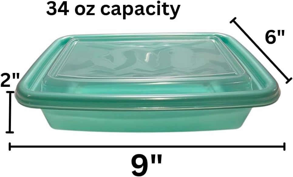 MADISON YORK Reusable 34 oz Meal Prep Containers, 20 Piece, Microwave Safe, Dishwasher Safe, Freezer Safe, Stackable