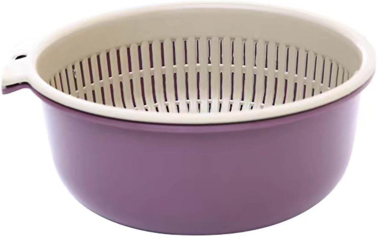 2 in 1 Small Colander Bowl Set, Detachable Strainer and Serving Bowl Kitchen Fruit Vegetable Washing Drainer for Home Meal Prep and Salad Making (7.09x2.56inch)