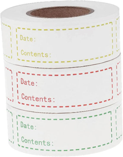 DOITOOL Food Storage Date Labels 500pcs Kitchen Record Stickers for Easy Food Identification Removable and Waterproof Date Stickers for Fridge and Freezer