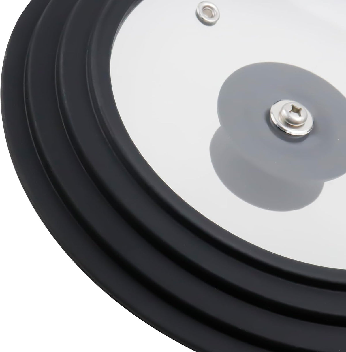 Silicon Glass Lid Fits 6.5", 7", 8" Inner Diameter Pots (Grey)