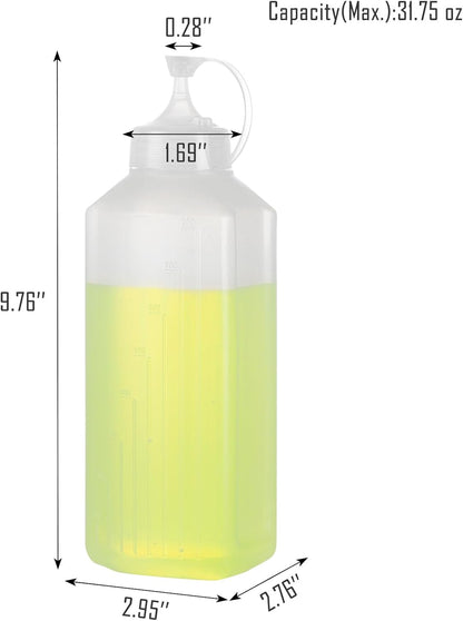 2 Pack Wide Mouth Squeeze Bottles 1 qt