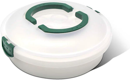 10 Inch Portable Pie Carrier with Lid and Tray 3-In-1 Round Cupcake Container Egg Holder Muffin Tart Cookie Keeper Food