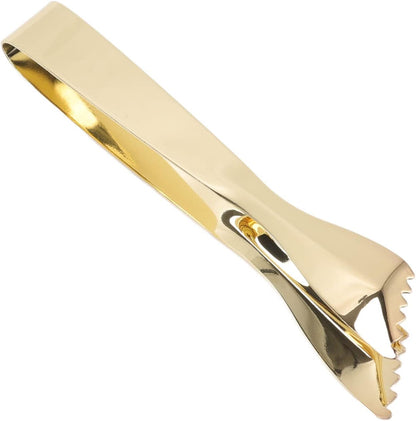Ice Tongs, Gold Tongs for Serving Food, Stainless Steel Serving Tong Sugar Cubes Tongs, Ice Cube Tong for Camping Barbecue Salad Desserts Frying Party Coffee Bar