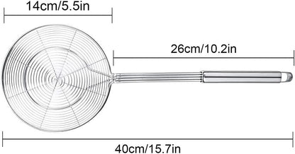 Spider Strainer Skimmer, Swify Stainless Steel Asian Strainer Ladle Frying Spoon with Handle for Kitchen Deep Fryer, Pasta, Spaghetti, Noodle, 5.5 Inch