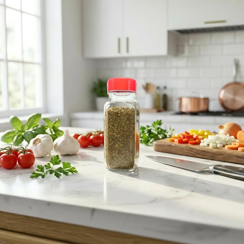 JARMING COLLECTIONS 16oz Glass Spice Shakers with Lids – Large Seasoning Containers with Shaker Tops for Kitchen, Pantry & Herb Storage