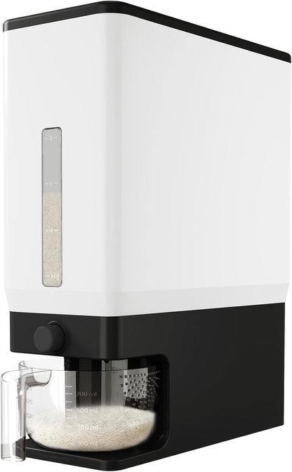 Lifewit Rice Dispenser 25 Lbs(11.3kg), Rice Storage Container Sealed Moisture Proof with Measuring Cup for Kitchen Pantry Household, BPA-Free, 1 Pack Grey