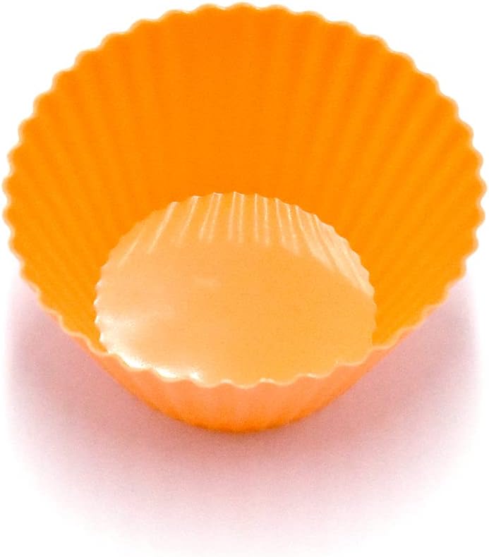 12PCS Silicone Mini Reusable Muffin Baking Cup Small Cupcake Holders Random Color Silicone Cupcake Liners Pastry Dessert Cups Nonstick Liner Molds for Making Muffin Chocolate Bread(Round)