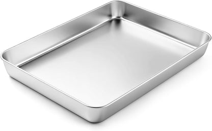 TeamFar Lasagna Pan, 16" x12.13" x2" Stainless Steel Rectangular Cake Pan