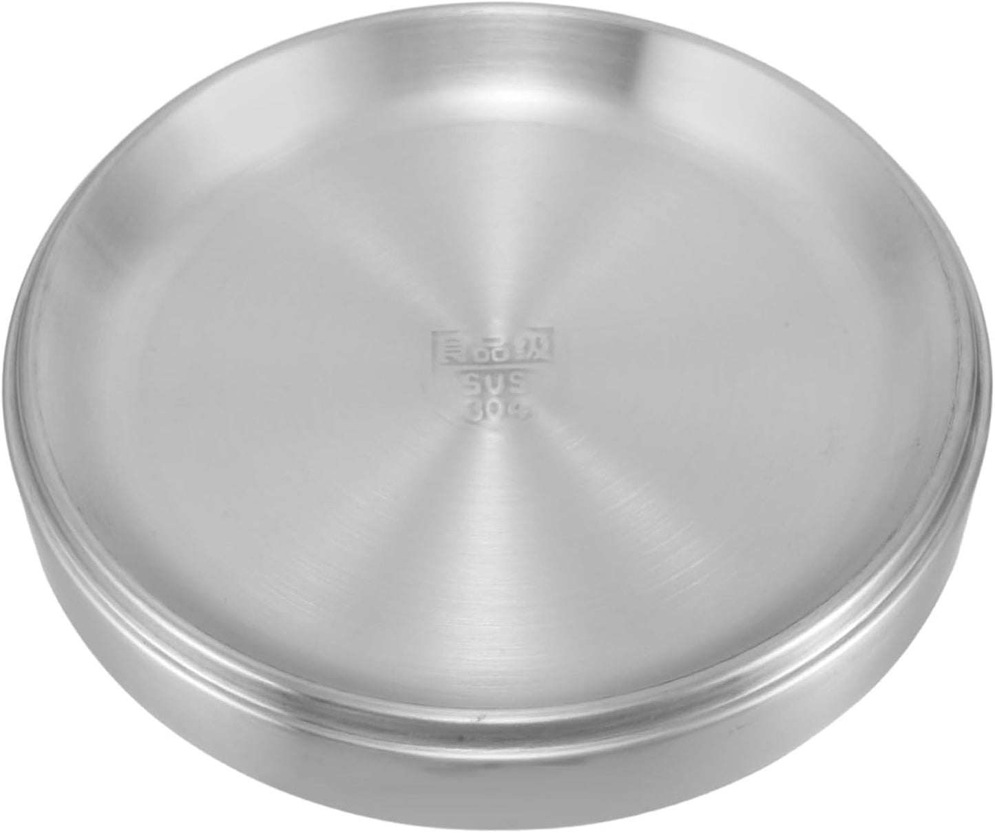 OUNONA Stackable Stainless Steel Griddle Plate for Bbq and Grilled Side Dishes Round Serving Tray for Food Prep and Outdoor Cooking Versatile and Space-saving Design