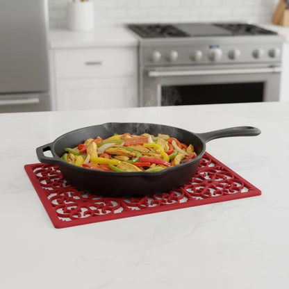 GASARÉ, Extra Large, Thick, Silicone Trivet for Hot Dishes, Pots, and Pans, Heat Resistant Mat for Countertop, Hot Pad for Kitchen, Easy to Clean, 16 x 12 x 3/8 Inches, White