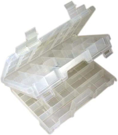 BIN BUDDY 3-Layer Stackable Clear Plastic Boxes | Removable Dividers | 5.75" (14.6 cm) x 5.75" (14.6 cm) x 5" (12.7 cm) | Ideal for Craft & Garage Organizing