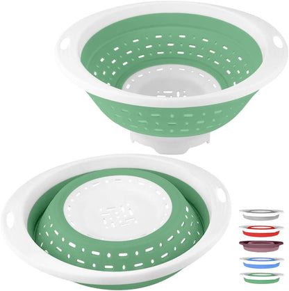 QiMH Collapsible Colander and Strainer, 5 Quart(1.25 gal), Heavy Duty Kitchen Drainer Basket for Pasta, Veggies and Fruits, New Home Apartment Essentials