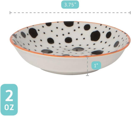 Now Designs Dewdrop Pinch Bowls Set of 6, 100% Stoneware, 2 oz Capacity, Dishwasher & Microwave Safe