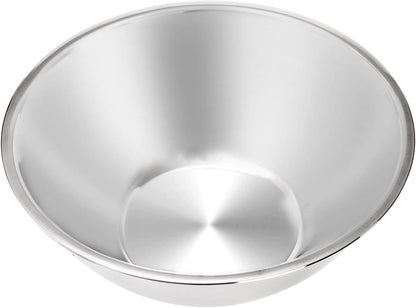 3 Pack Stainless Steel Mixing Bowls, 6 Quart Flat Base Stainless Steel Serving Bowls, 12.6 Inch Mirror Polish Large Metal Bowl Set for Kitchen Cooking, Baking, Prepping