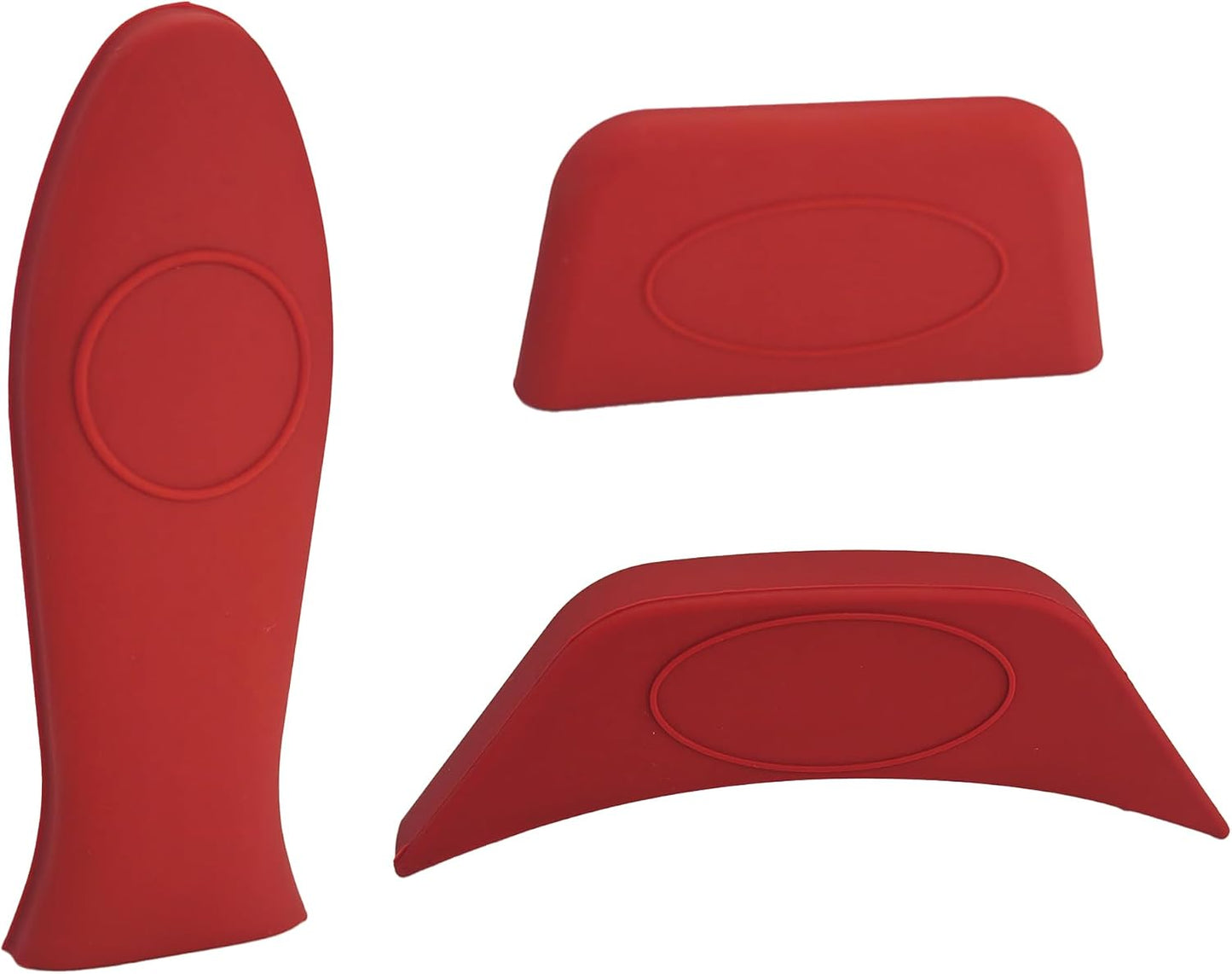 3PCS Red Silicone Hot Handle Holder for Cast Iron Skillets, Heat Resistant Handle Covers for Frying Pans Griddles Metal Cookware, Non-Slip Pot Holder Sleeves