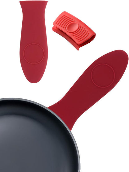 4PCS Silicone Pot Handle Cover，cast Iron Handle Covers，Lodge Silicone Handle for cast Iron Skillet