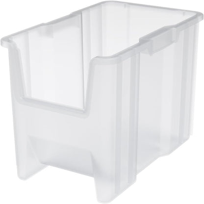 Akro-Mils 13018 Stak-N-Store Stackable Storage Bins, Heavy Duty Garage Storage Containers, Open Front Plastic Organizer for Tools, Shelves, Closet Organizer, 17-1/2" x 16-1/2" x 12-1/2", Clear, 2-Pack