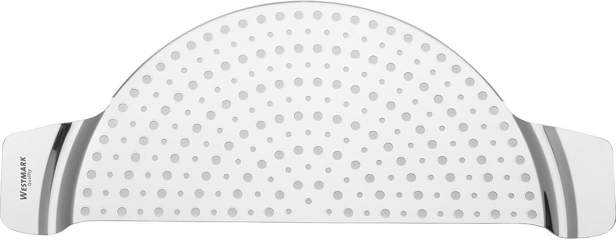 Westmark Stainless Steel Pan Strainer – Heat-Resistant Pot Drainer with Recessed Grip Handles, Fits Pots up to 10", Heavy-Duty Pasta & Vegetable Strainer, Dishwasher Safe
