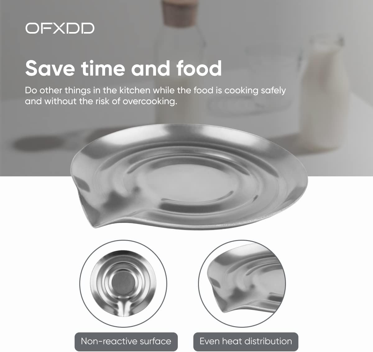 Pot Minder - Boil Over Preventer Disc - Stainless Steel Pot Watcher Disc for Stopper to Safeguard Your Cooking with Boil Control Technology, for Milk, Pack of 3, OFXDD
