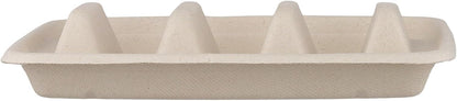 FUNSUEI 100 Pack Disposable Taco Holders with 3 Dividers, Compostable Paper Taco Plates, Party Serving Set for Taco Night, Tuesday Decorations