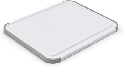 KitchenAid Classic Plastic Cutting Board with Perimeter Trench and Non Slip Edges, Dishwasher Safe, 12 inch x 18 inch, Gray