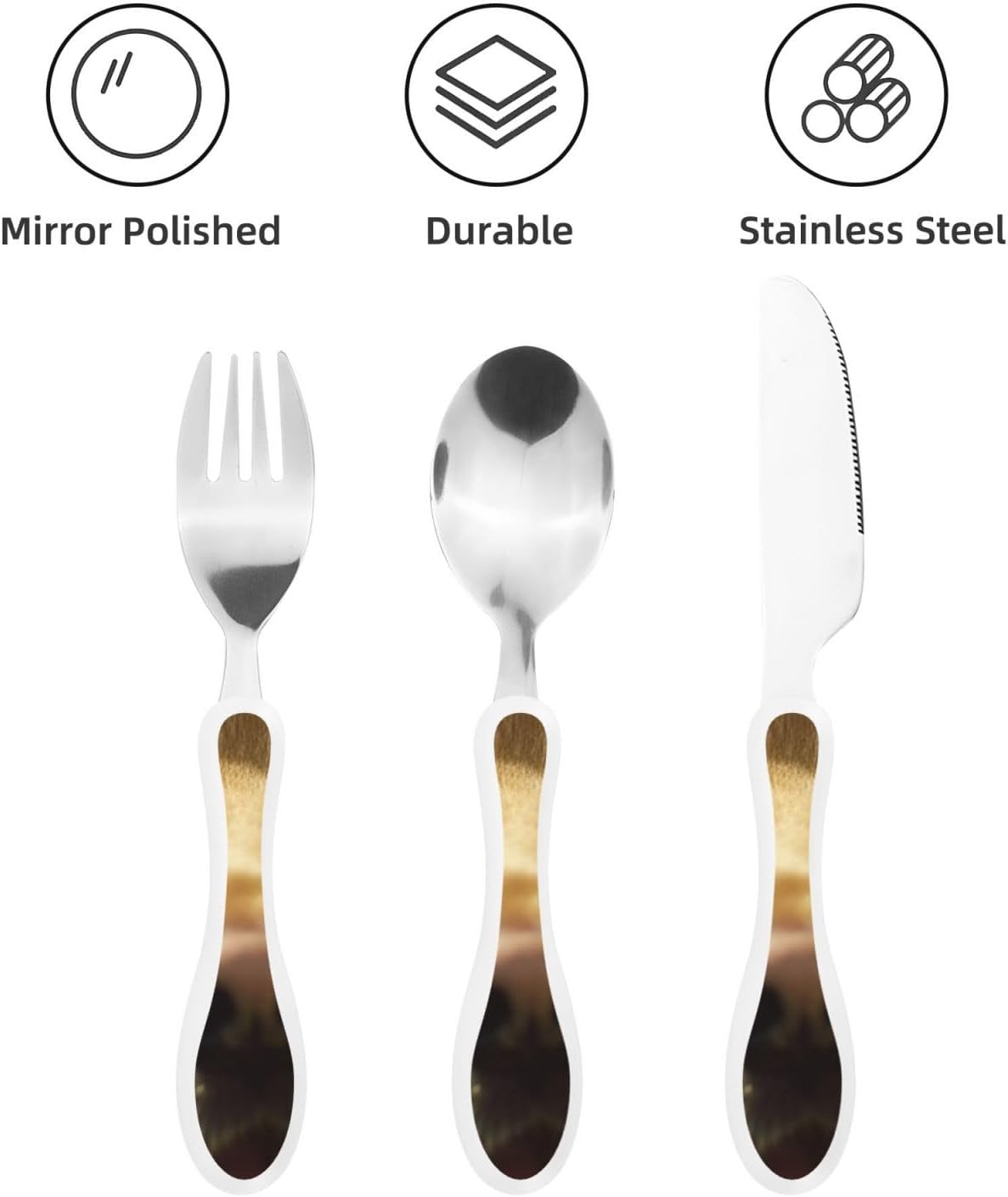 3-Piece Kids Silverware Set With Storage Case, Stainless Steel Reusable Children Safe Knife Spoon Fork Set Blue Active Girl Running Sunset Children Flatware Set For Kids Lunch Box - Colors C