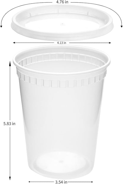 30oz Meal Prep Containers Bulk 50-Pack - 2-Compartment with Lids, Leakproof, Microwave/Freezer/Dishwasher Safe - Commercial Food Storage, Black